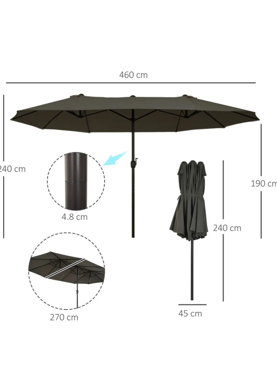 Outsunny Double-Sided Garden Parasol (4.6m) - NO BASE