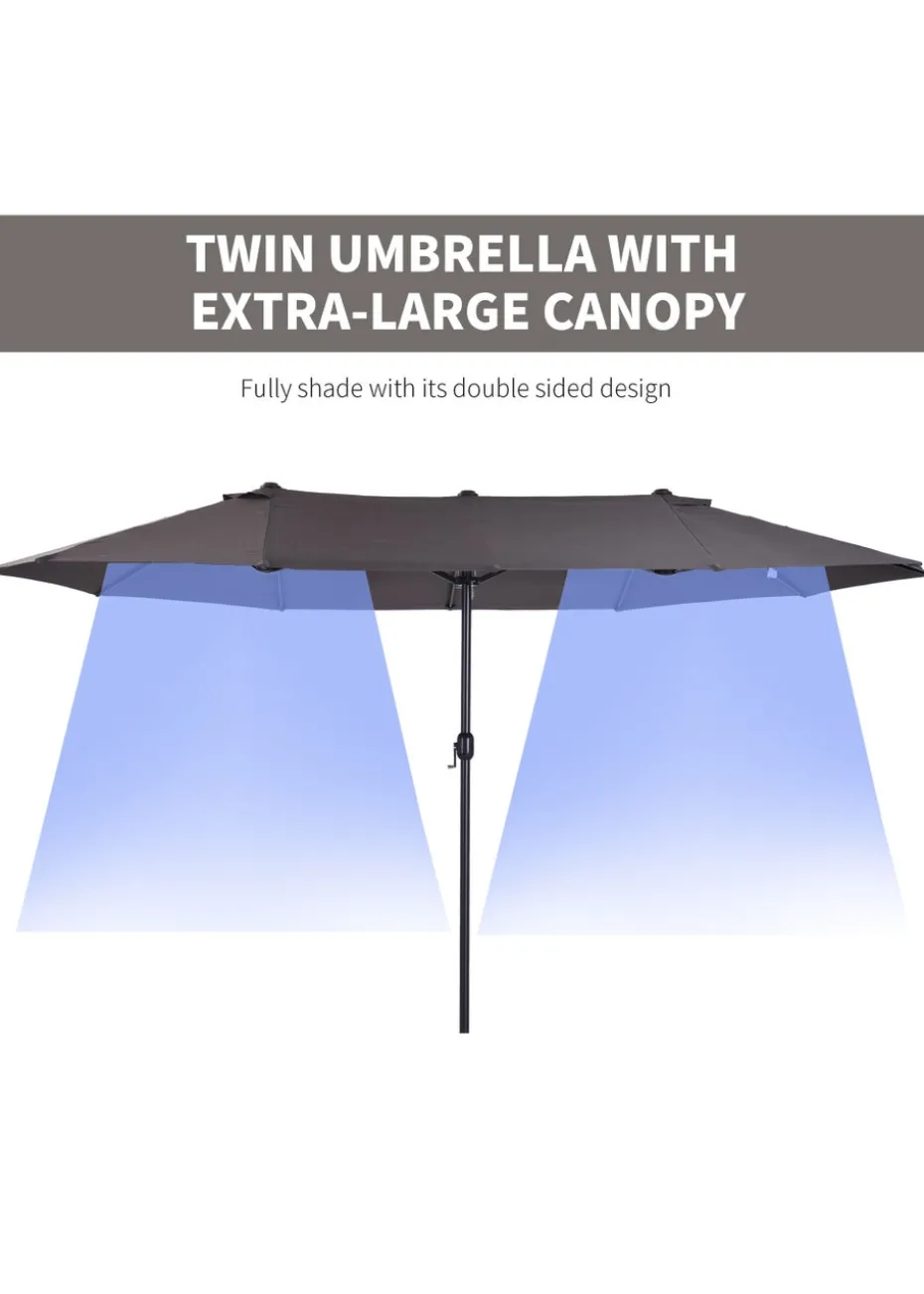 Outsunny Double-Sided Garden Parasol (4.6m) - NO BASE