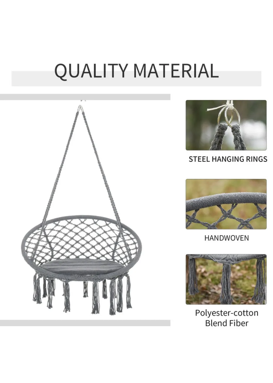 Outsunny Hanging Garden Hammock Chair with cotton