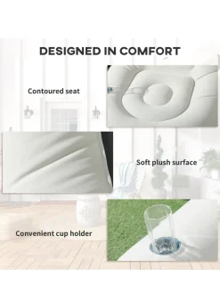 Outsunny Inflatable Chair & Foot Stool for Gaming, Reading, & Watching
