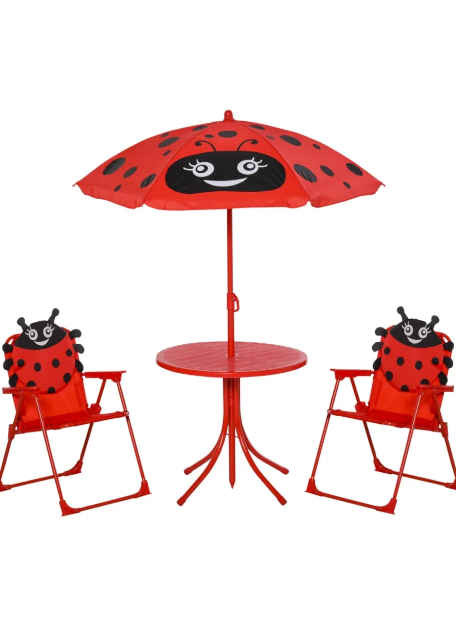 Outsunny Kids Ladybird Folding Picnic Table