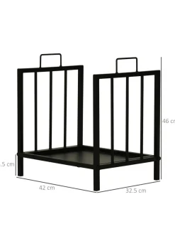 Outsunny Metal Firewood Log Holder Firewood Rack
