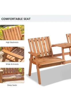 Outsunny Orange 2-Seater Garden Bench Antique Loveseat