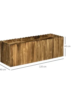 Outsunny Raised Flower Bed Rectangular Planter Container Box Garden