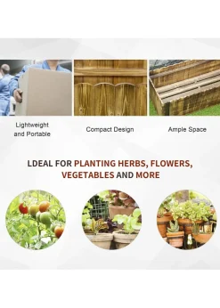 Outsunny Raised Flower Bed Rectangular Planter Container Box Garden