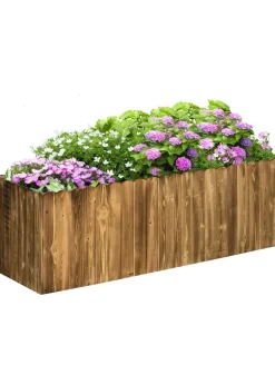Outsunny Raised Flower Bed Rectangular Planter Container Box Garden