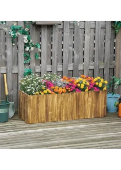 Outsunny Raised Flower Bed Rectangular Planter Container Box Garden