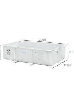 Outsunny Steel Frame Pool with Filter Pump Ground Swimming Pool