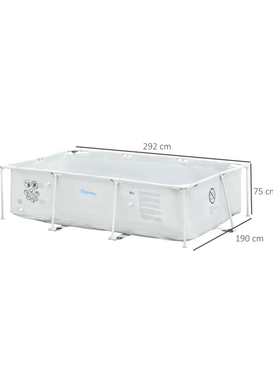 Outsunny Steel Frame Pool with Filter Pump Ground Swimming Pool