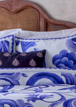 Paoletti Azzurro Printed Cotton Duvet Cover Set