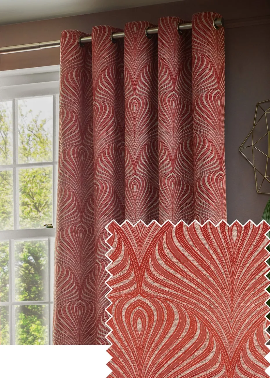 Paoletti Gatsby Jacquard Eyelet Curtains
