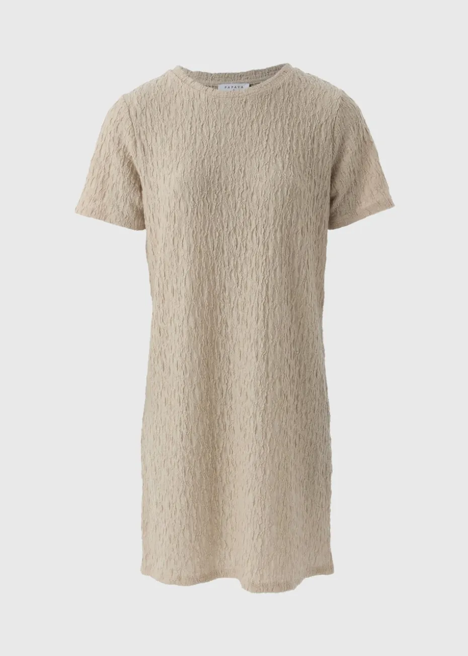 Papaya Petite Stone Textured Mini T-Shirt Dress