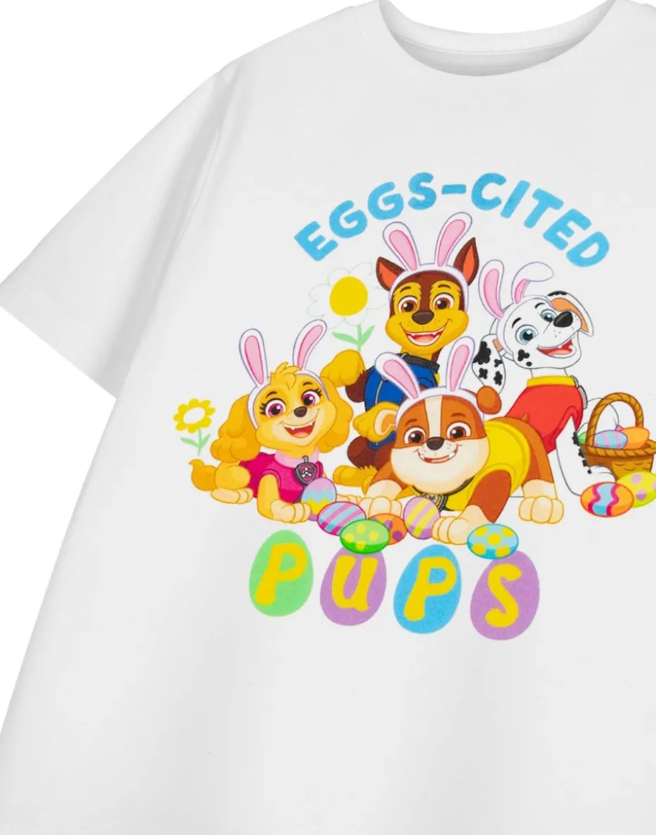Paw Patrol Eggs-cited Pups Kids White T-Shirt (3-8 Years)