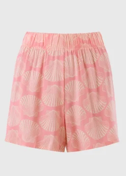 Peach Shell Print Shorts