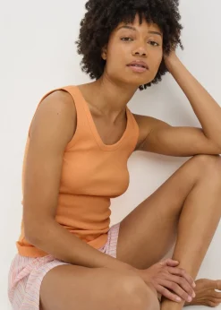 Peach Stripe Shorts & Vest Pyjama Set