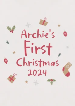 Personalised Memento Company White First Christmas Bib