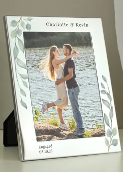 Personalised Memento Company Silver Botanical 5x7 Photo Frame