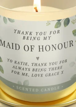 Personalised Memento Company Botanical Wedding Party Jar Candle