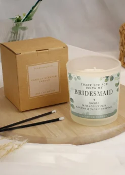 Personalised Memento Company Botanical Wedding Party Jar Candle