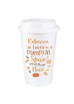 Personalised Memento Company White Pumpkin Spice Travel Mug