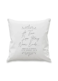 Personalised Memento Company True Love Story White Cushion & Insert