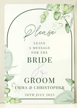 Personalised Memento Company Botanical Wedding White Metal Sign