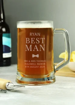 Personalised Memento Company Best Man Pint Stern Tankard