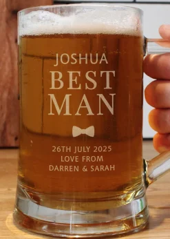 Personalised Memento Company Best Man Pint Stern Tankard