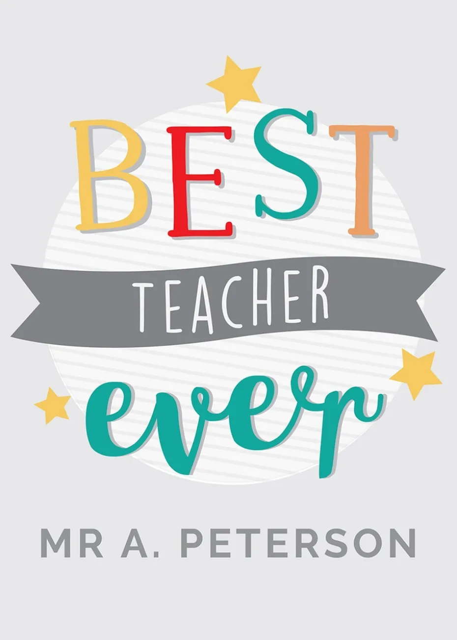 Personalised Memento Company White Best Teacher Ever A5 Notebook