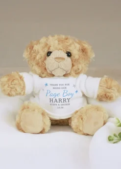 Personalised Memento Company Blue Name Teddy Bear