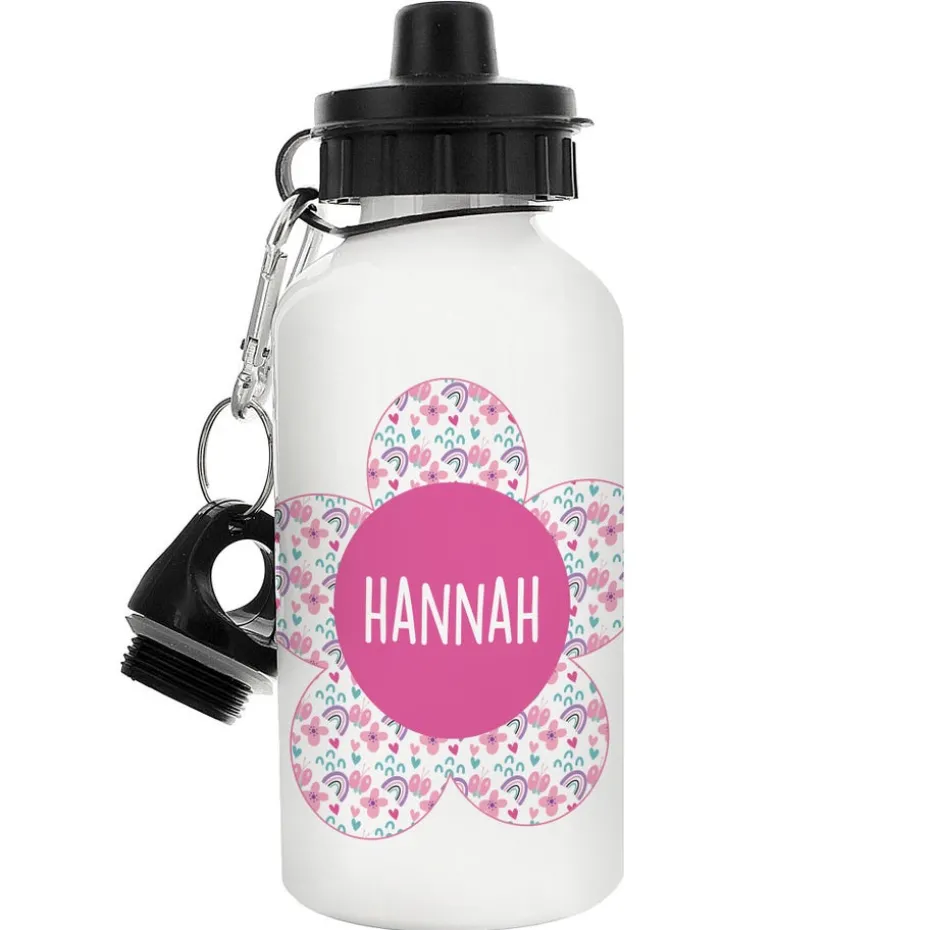 Personalised Memento Company White Flower Drinks Bottle