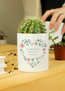 Personalised Memento Company Floral Heart White Ceramic Storage Pot