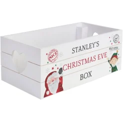 Personalised Memento Company White Wood Christmas Crate