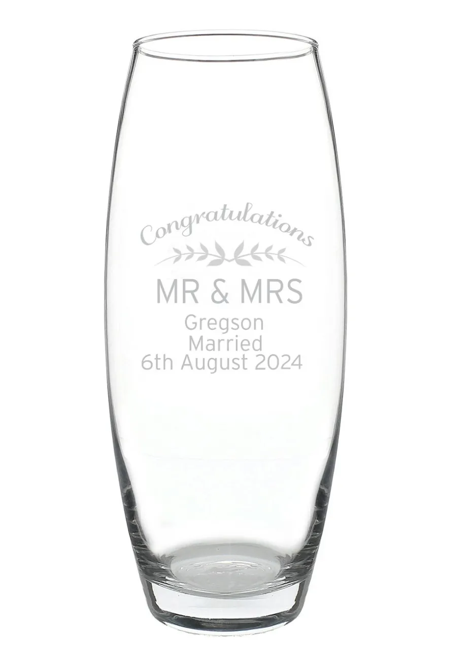 Personalised Memento Company Clear Classic Bullet Vase