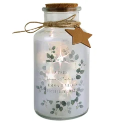 Personalised Memento Company Clear Botanical LED Glass Jar