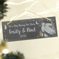 Personalised Memento Company Slate The Snowman Magical Adventure Hanging Plaque