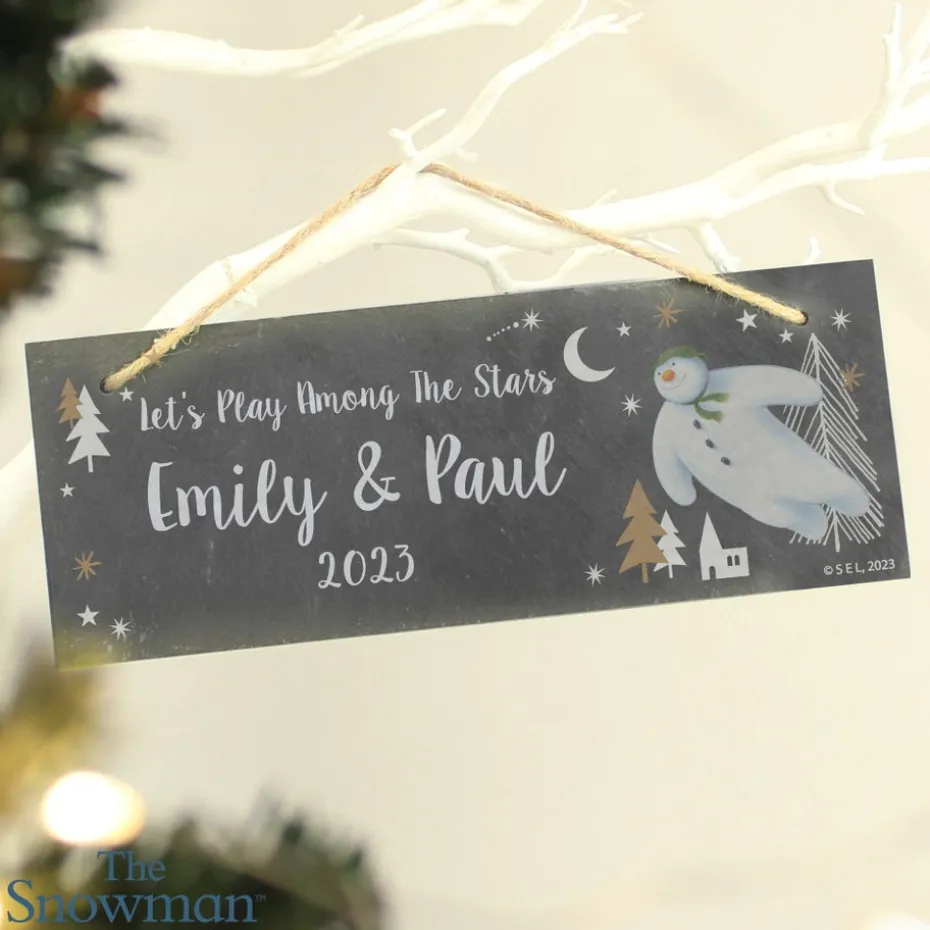 Personalised Memento Company Slate The Snowman Magical Adventure Hanging Plaque