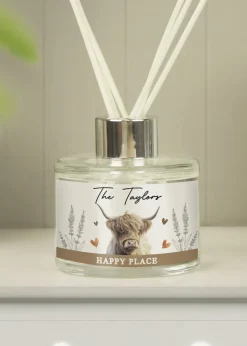 Personalised Memento Company Highland Cow Clear Reed Diffuser
