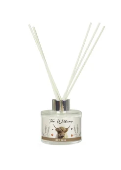 Personalised Memento Company Highland Cow Clear Reed Diffuser