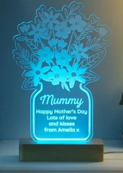 Personalised Memento Company Flower White LED Light Up Sign