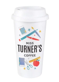 Personalised Memento Company White Teachers Insulated Reusable Eco Travel Cup