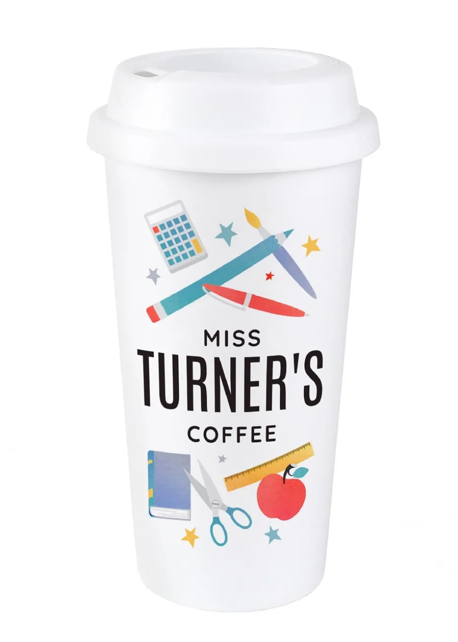 Personalised Memento Company White Teachers Insulated Reusable Eco Travel Cup