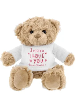 Personalised Memento Company Brown I Love You Teddy Bear