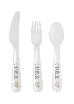 Personalised Memento Company White Animal Alphabet Plastic Cutlery
