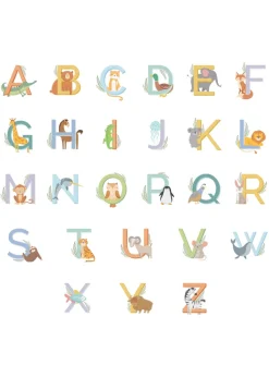 Personalised Memento Company White Animal Alphabet Plastic Cutlery