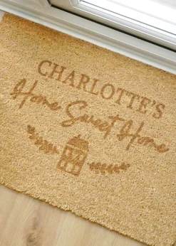 Personalised Memento Company Home Sweet Home Rectangle Brown Indoor mat