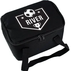 Personalised Memento Company Black Football Lunch Bag