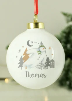 Personalised Memento Company White The Snowman Magical Adventure Bauble