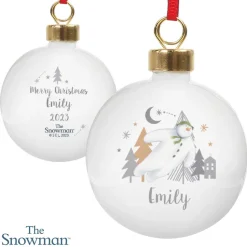 Personalised Memento Company White The Snowman Magical Adventure Bauble