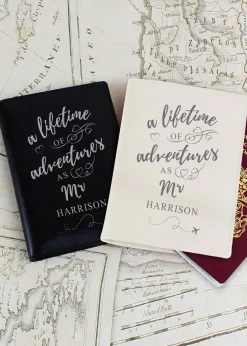 Personalised Memento Company Cream Lifetime of Adventures Couples Passports